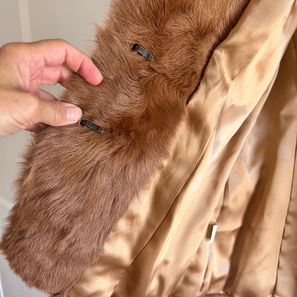 Max Studio Fur Coat with Pockets Genuine Goat Fur Size XS - Picture 4 of 9